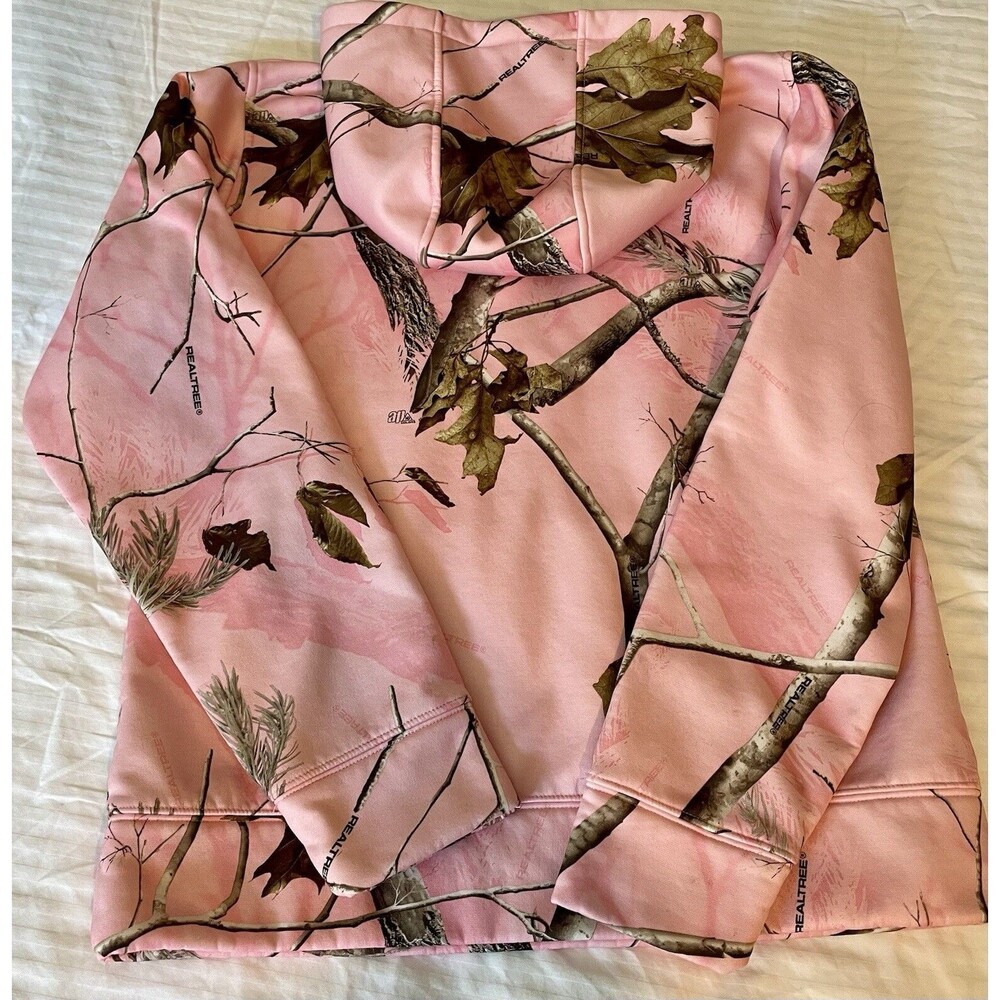 Under Armour Realtree Hoodie Women’s Size Medium Pink Camo Warm Drawstring